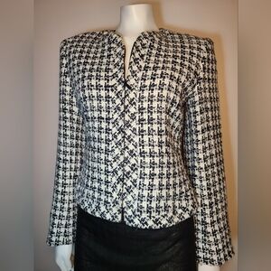4P Jones New York black white suit jacket